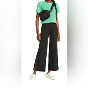 Zella Black Wide-Leg Split-Side Pants M